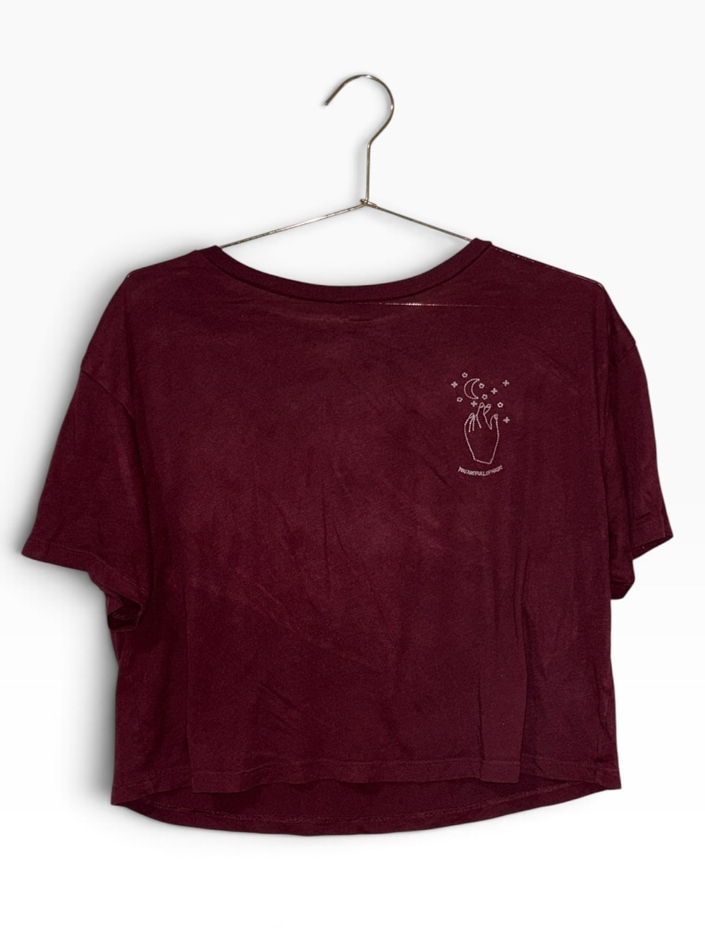 Garage Women's Cropped Graphic Tee in Maroon 🌙♥️